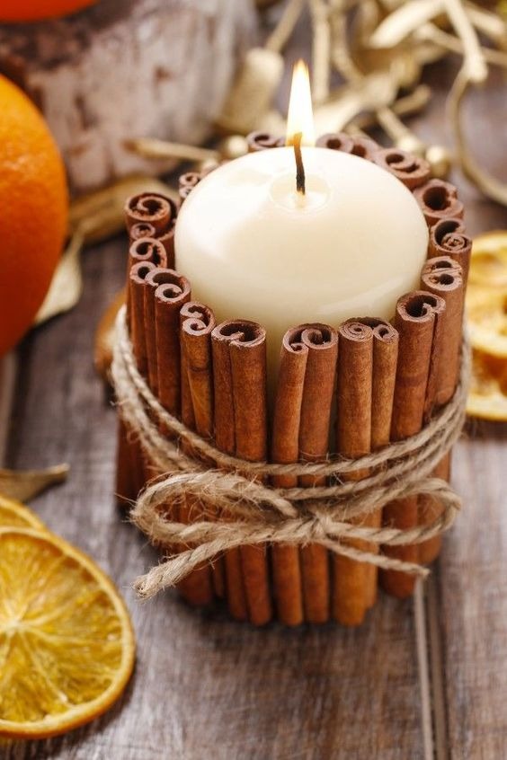Cinnamon Stick Candle Holder
