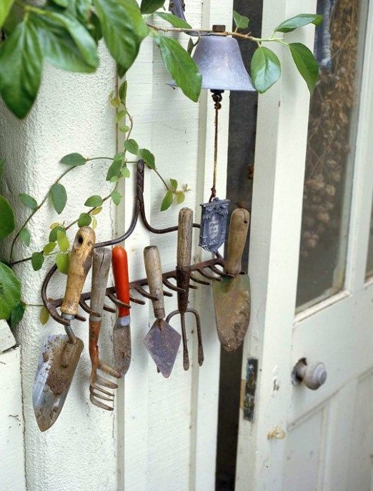 Garden Tool Rack From Old Rake Heads
