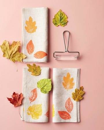 Leaf-Printed Napkins