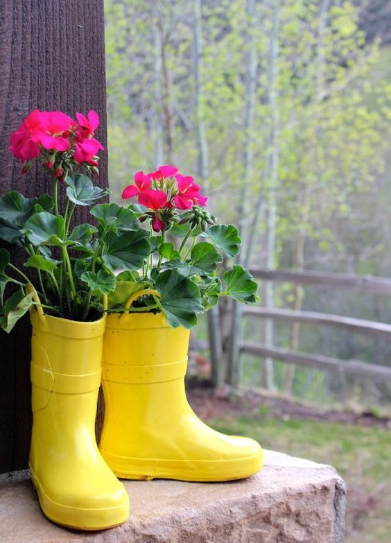 Rain Boot Flower Pots