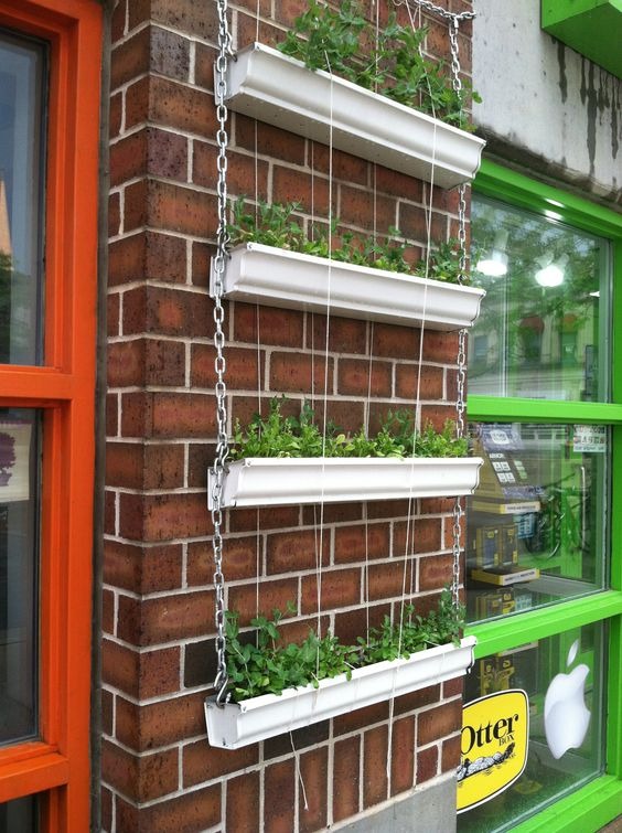 Repurposed Rain Gutter Containers