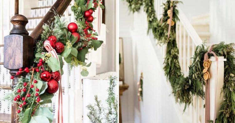 30 Christmas Staircase Decor Ideas You Need To Try This Season