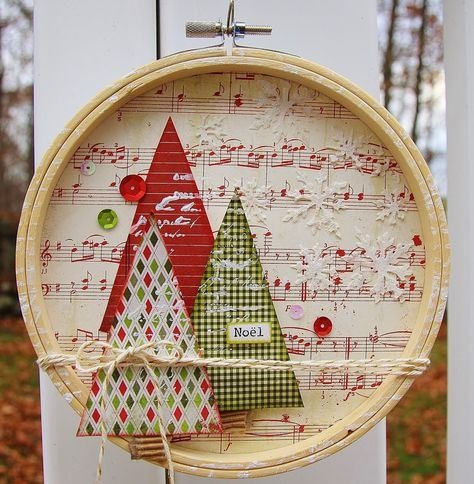 Embroidery Hoop Snow Globes