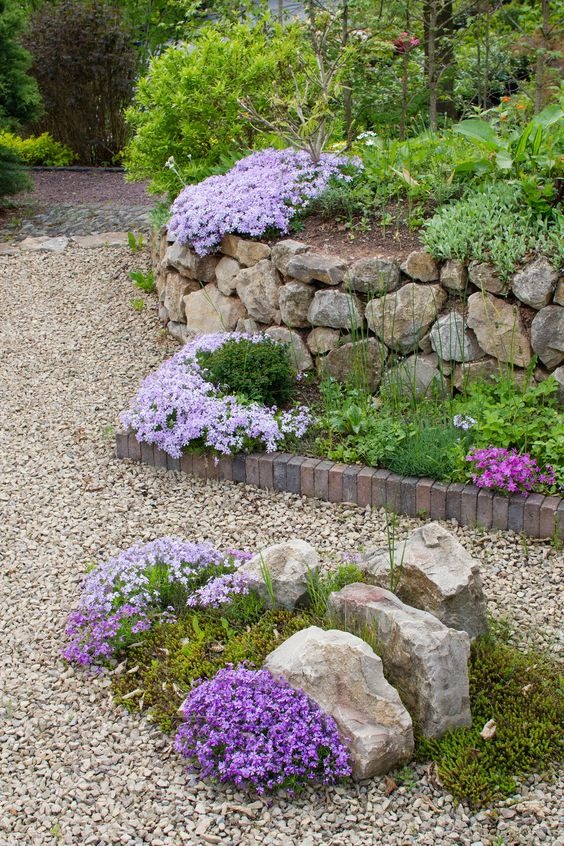 Gravel Yard With Flower Bed