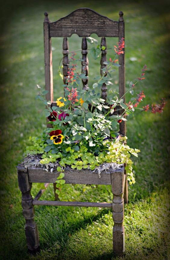 Old Chair Flower Bed