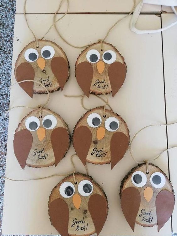 Owl Wood Slice Ornaments