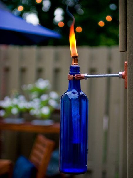 Upcycled Wine Bottle Torches