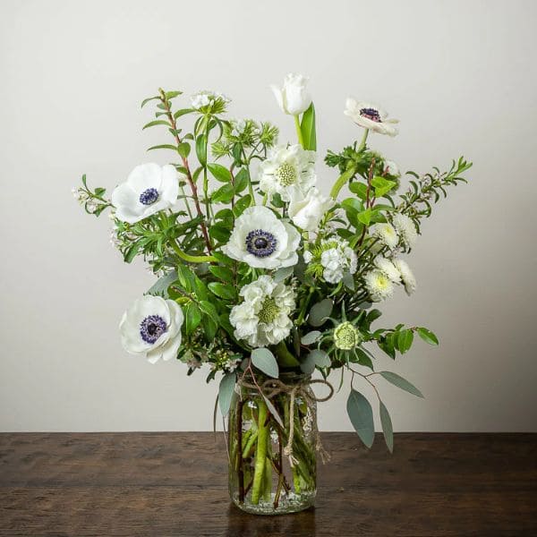 White Anemones In Floral Arrangement