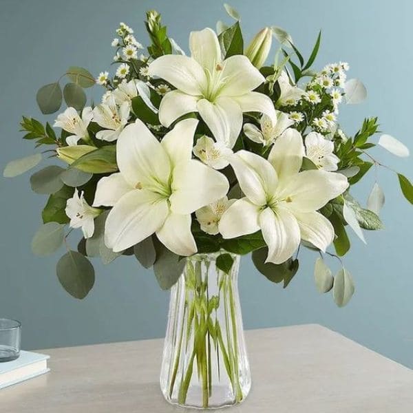 White Lilies In Floral Arrangement