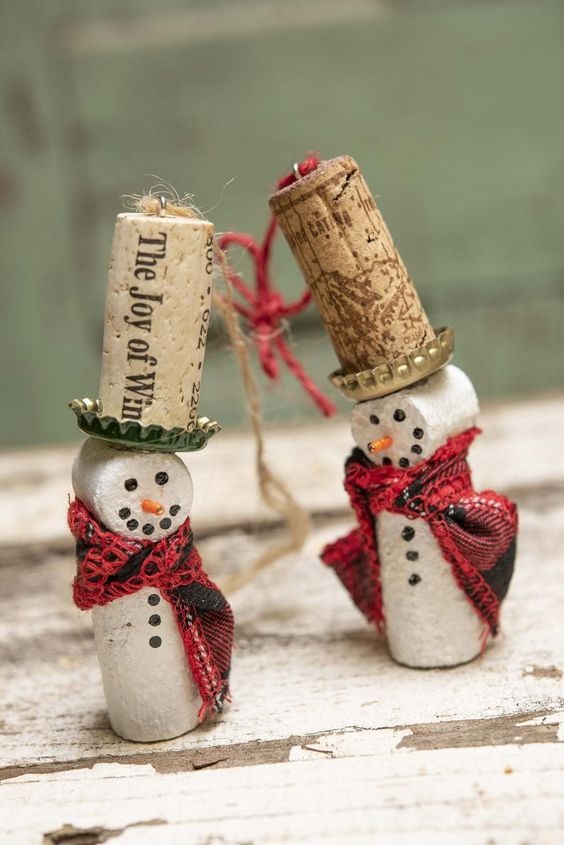 Wine Cork Snowmen