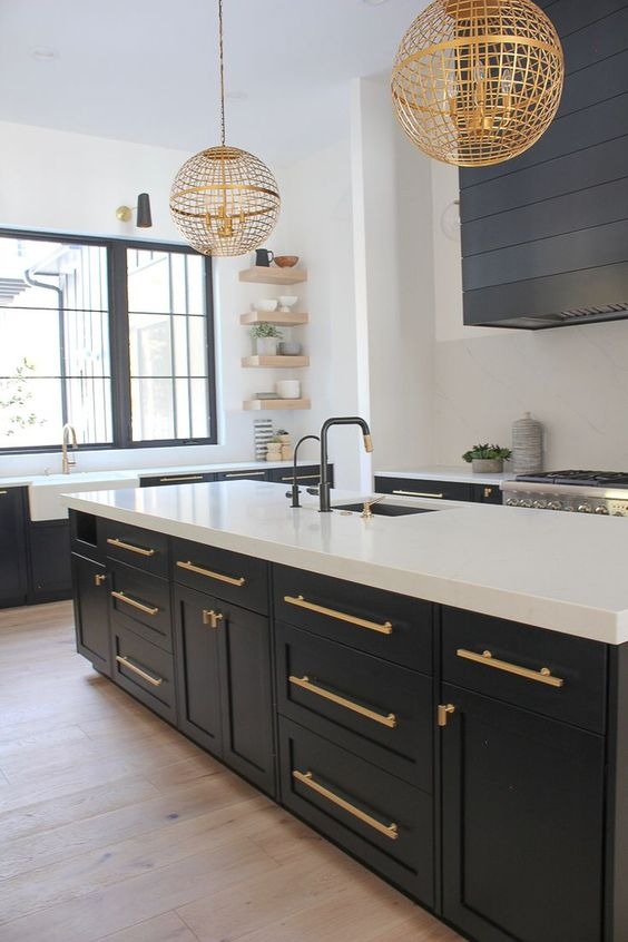 Black Cabinets With Gold Hardware