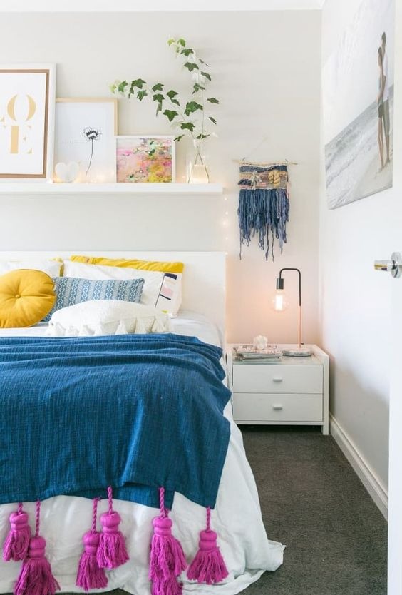 Bright Colors In White Bedrooms