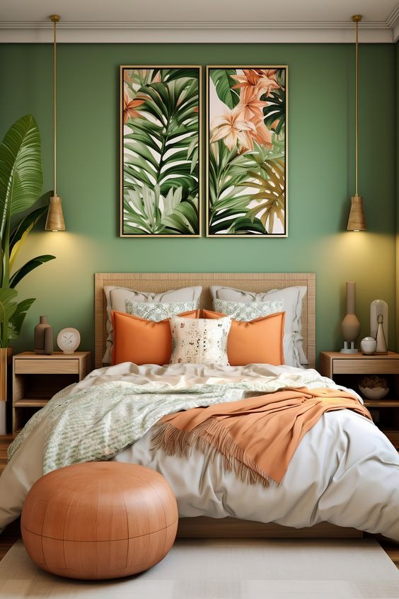 Coral Bedroom Accents