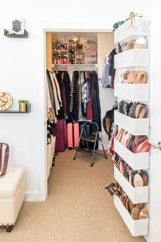 Use An Over-the-Door Shoe Organizer
