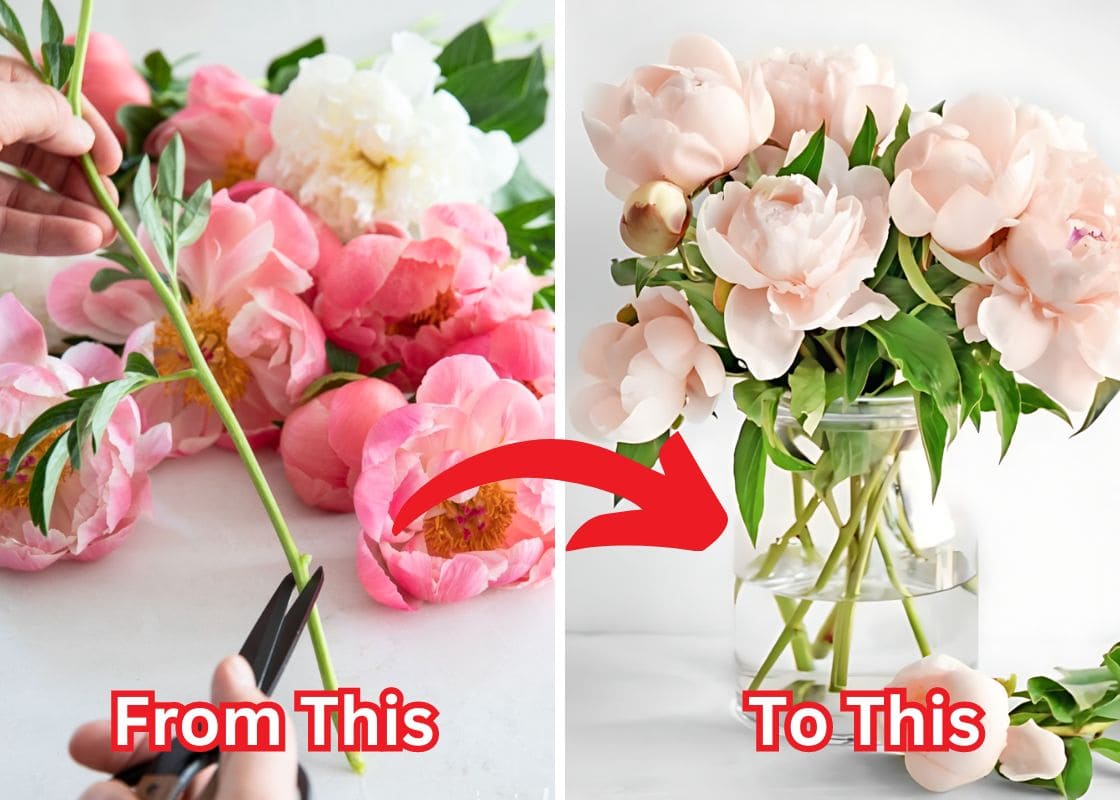 How to Cut Peonies For A Vase