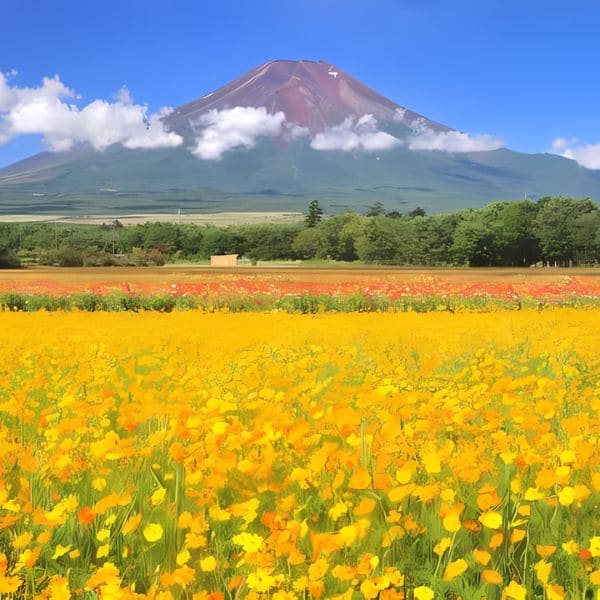 Cosmos Flowers In Japan