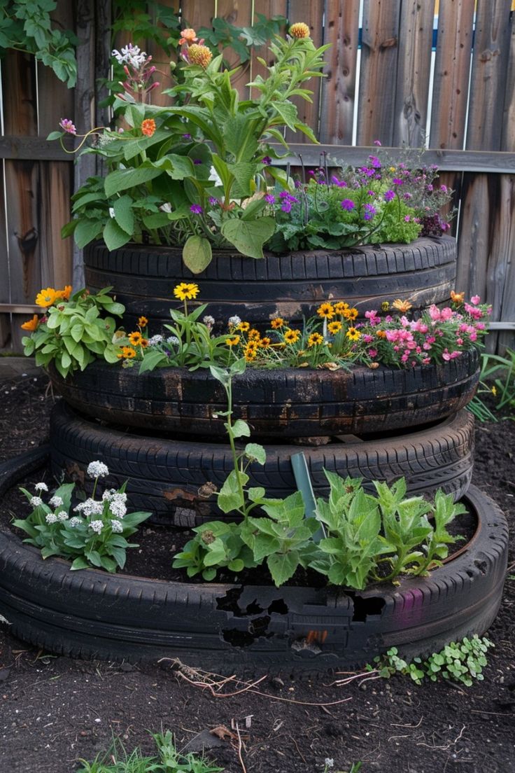 Stacked Tire Planter 