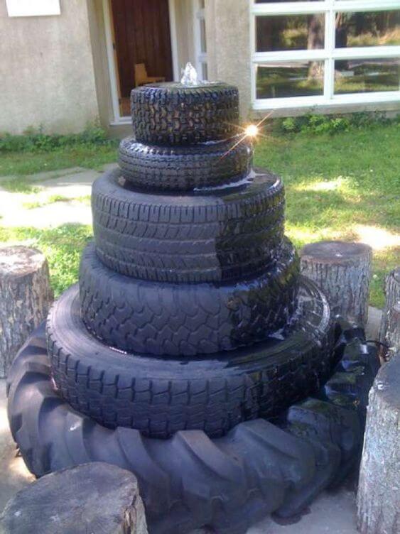 Tire Water Fountain