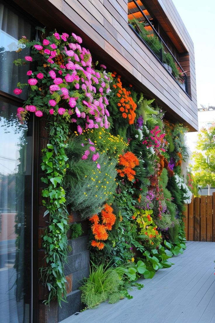 Vertical Tropical Flower Wall