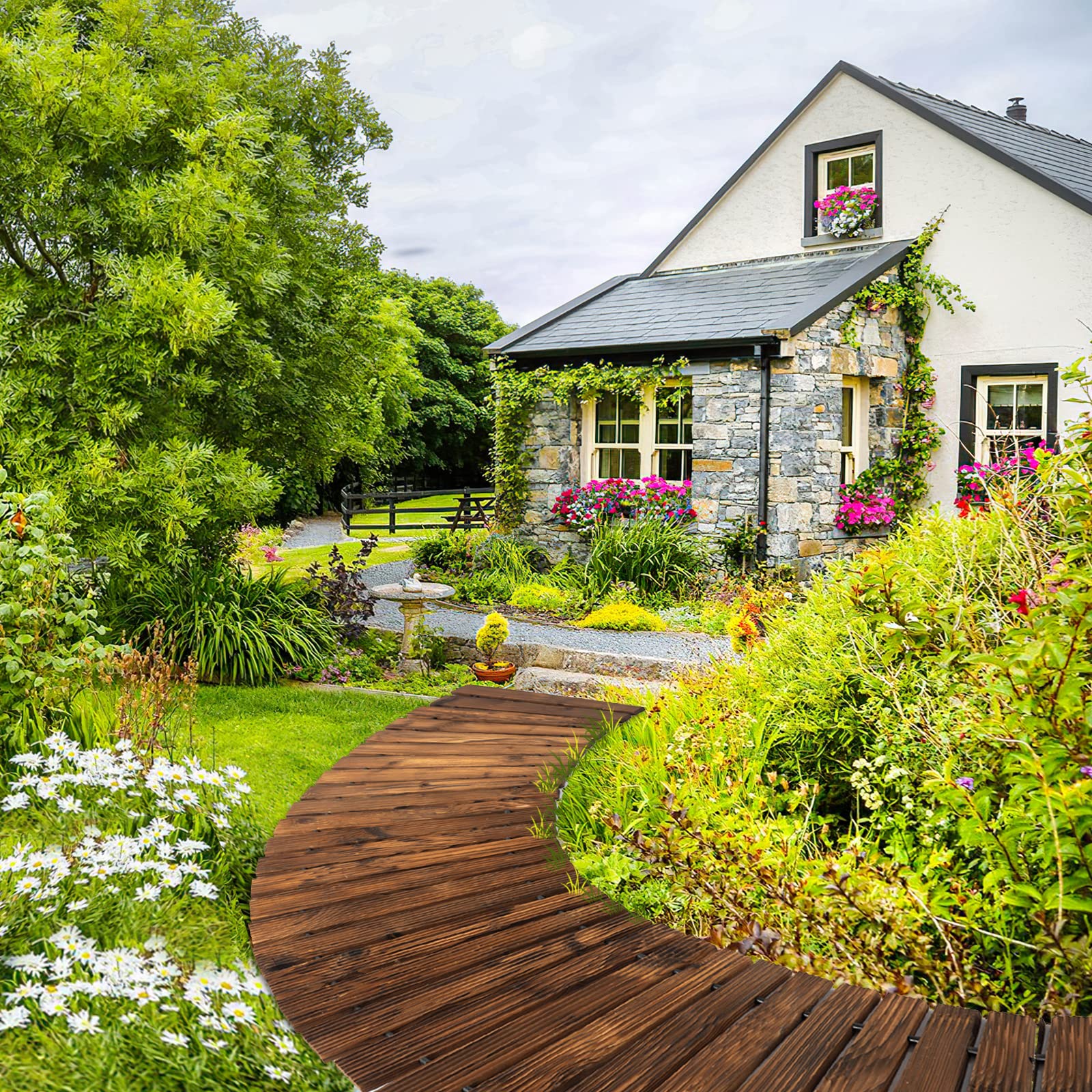 Wooden Boardwalk to House