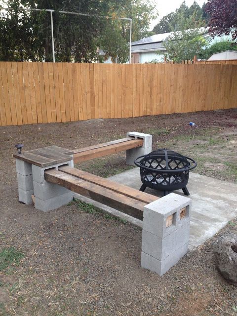 Outdoor Furniture with Cinder Blocks