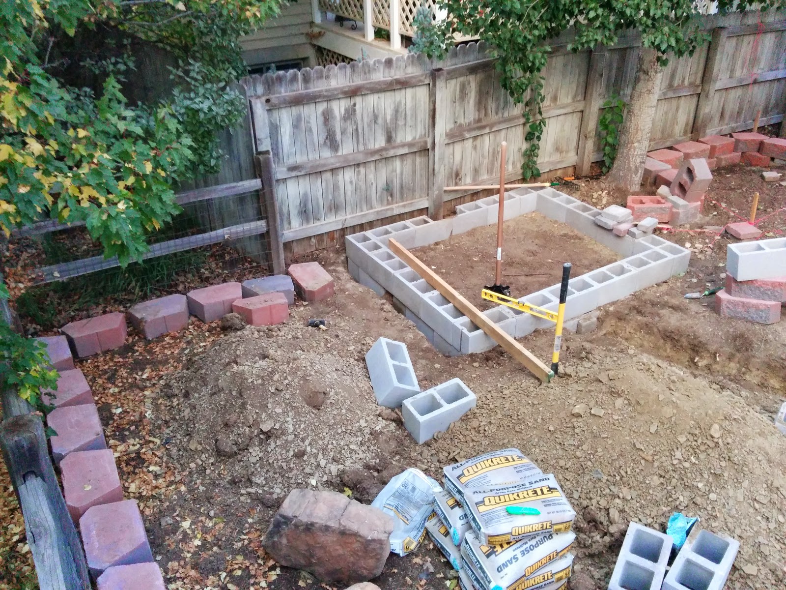 Sandbox with Cinder Blocks