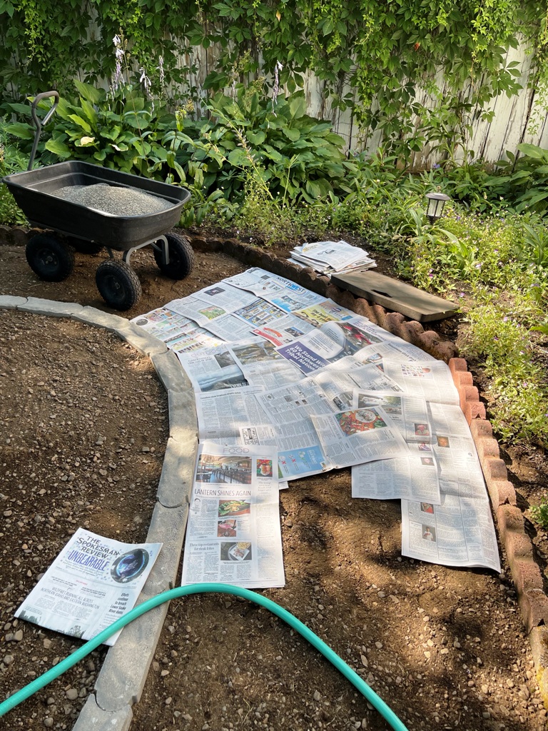 Newspaper as Garden Pathway