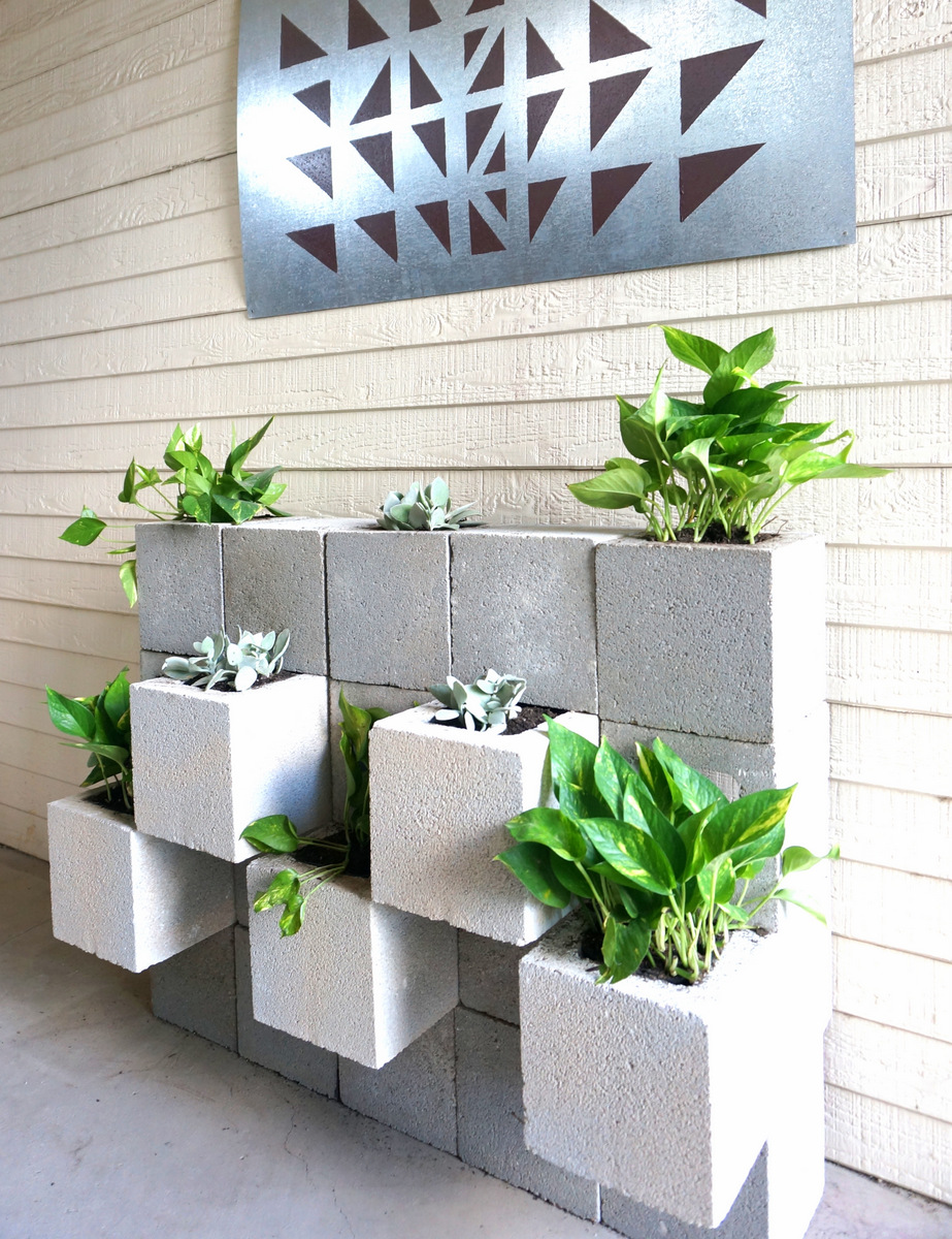 Concrete Block Planters