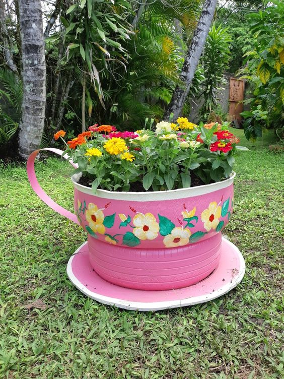 Teacup Tire Planter