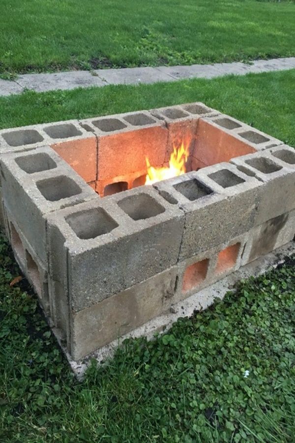 Fire Pit with Cinder Blocks