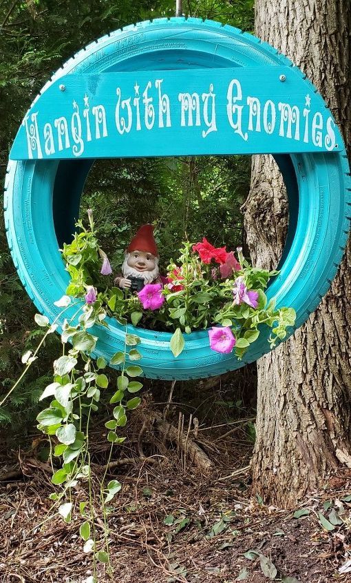 Gnome Haven Tire Planter