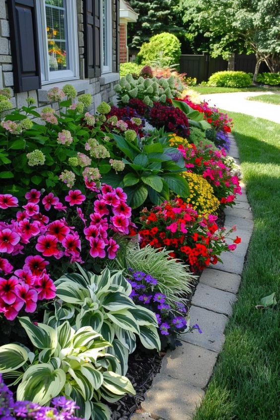 Colorful Blooming Bed