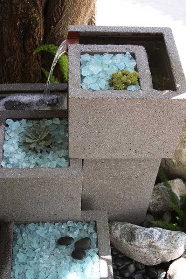 Water Features with Cinder Blocks