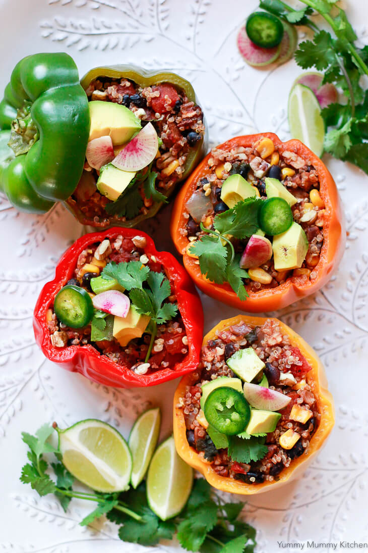 Stuffed Bell Peppers with Quinoa and Black Beans