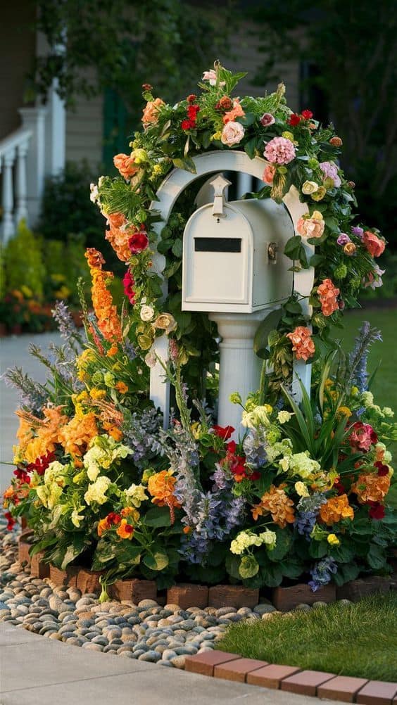 Floral Arch Mailbox Delight