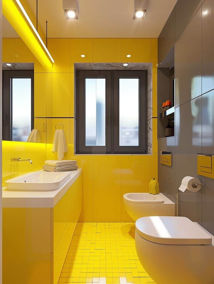 Yellow Luxe Modern Bathroom