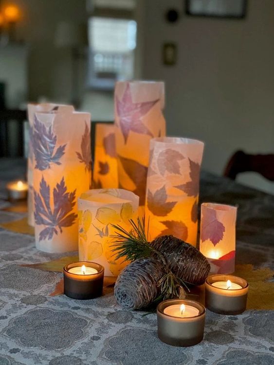 Elegant Fall Leaf Lanterns