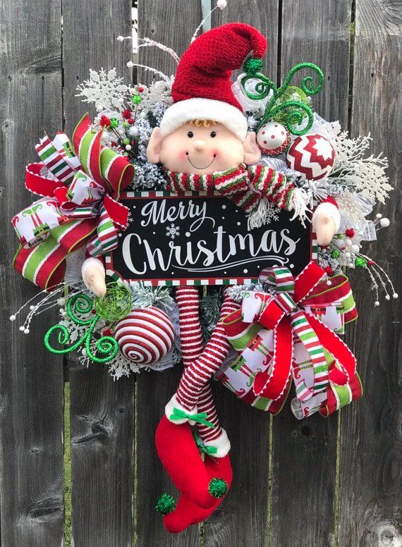 Playful Christmas Elf Wreath