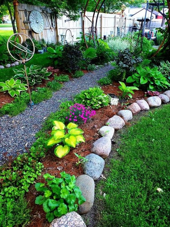 Charming Stone-Edged Garden Pathway