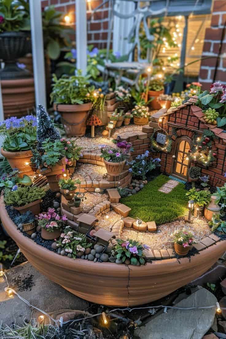 Magical Terracotta Pot Fairy Village