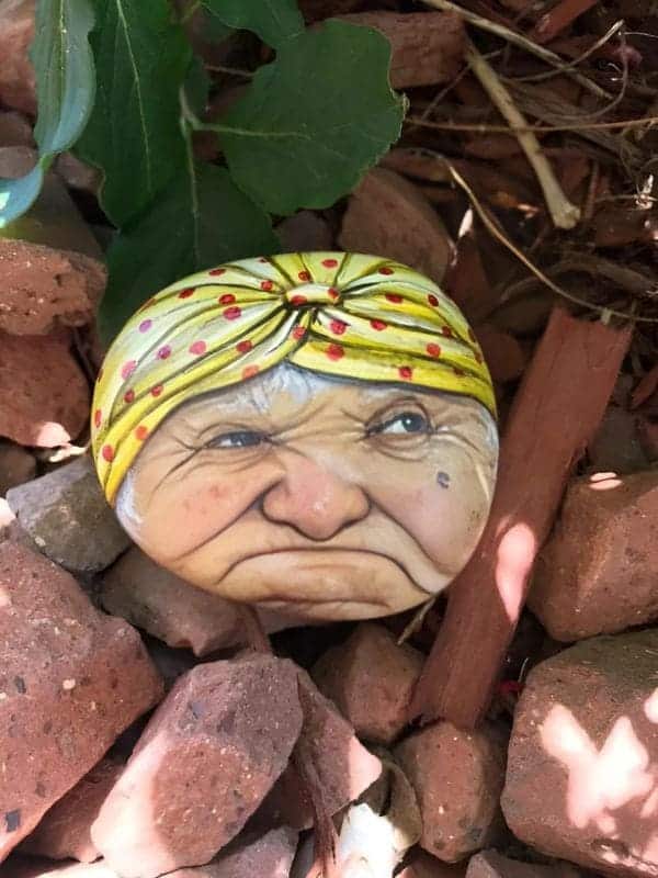 Charming Granny Pebble Portrait