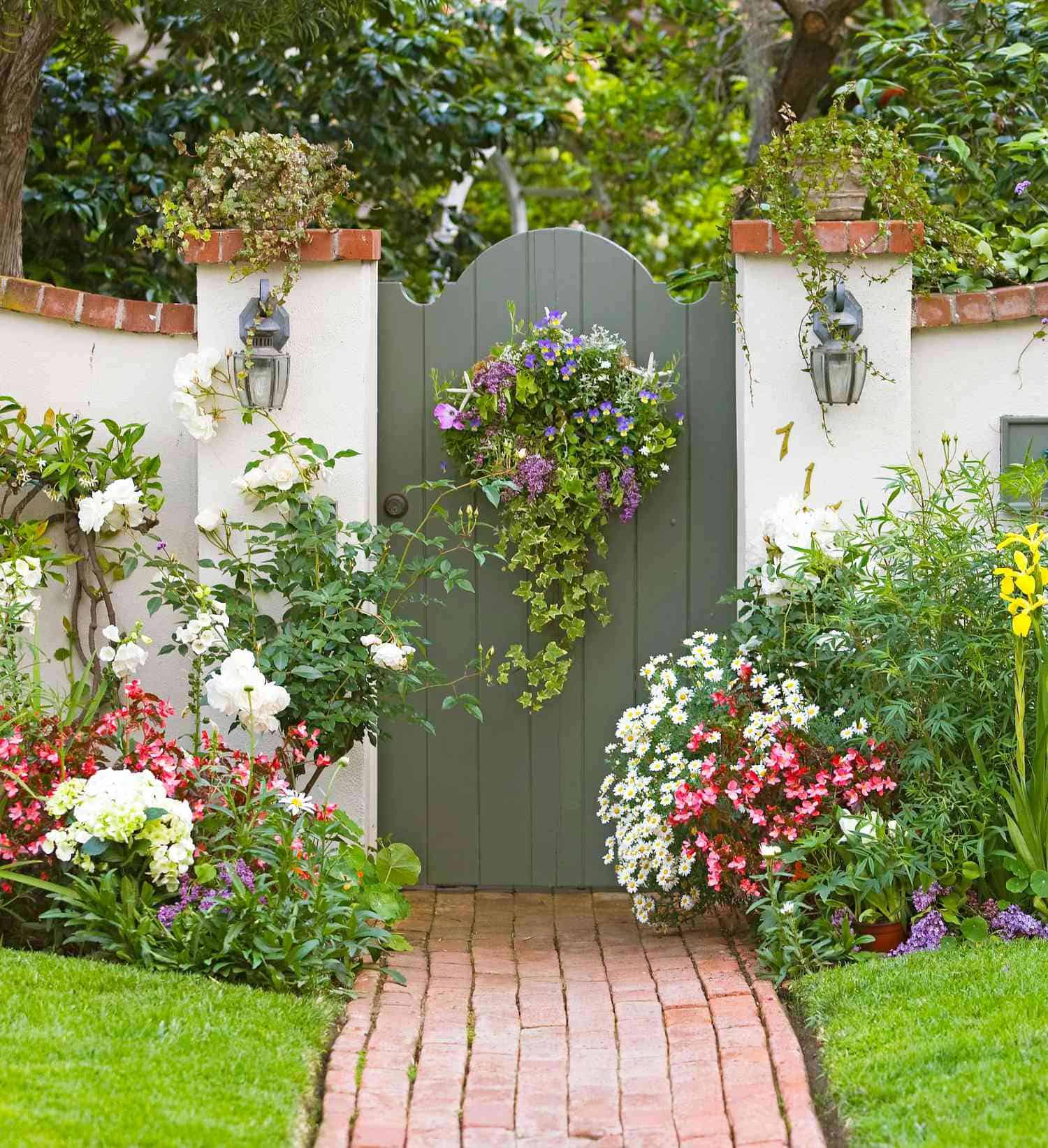 Charming Floral-Crowned Garden Gate