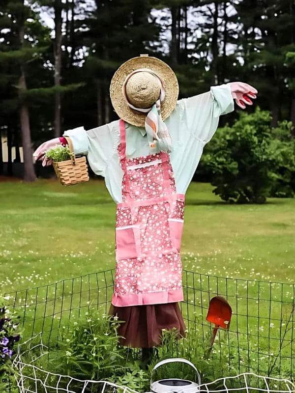 Chic Floral Garden Scarecrow