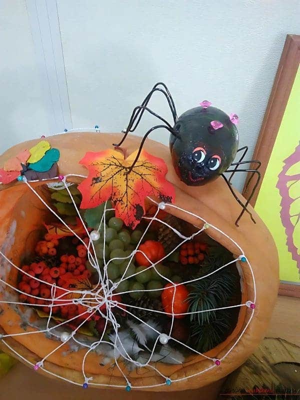 Whimsical Pumpkin Spiderweb Decor