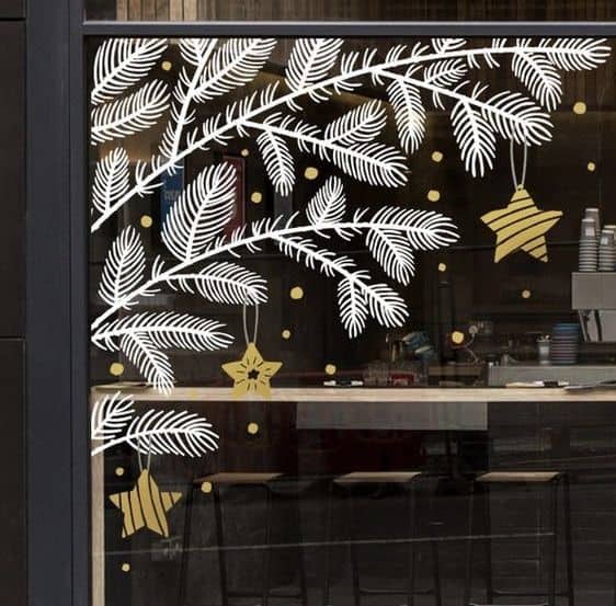 Elegant Starry Branches Window