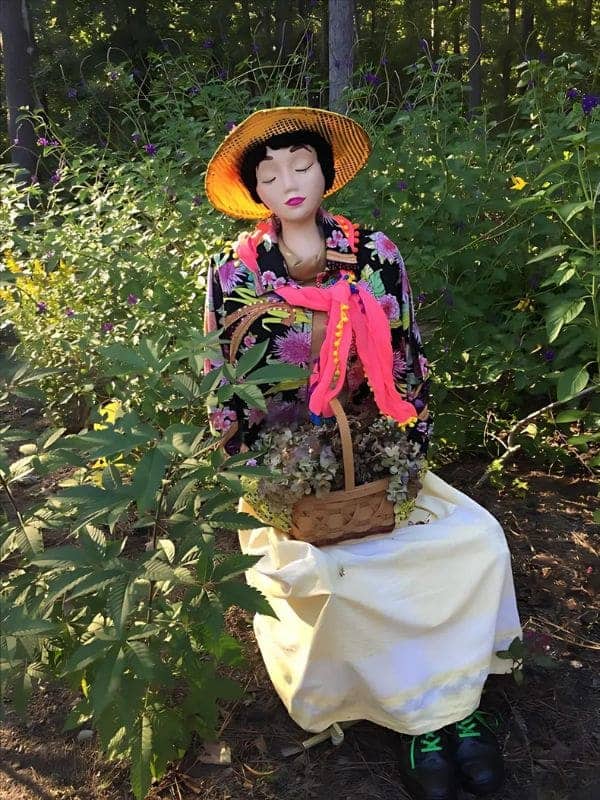 Serene Flower Lady Scarecrow