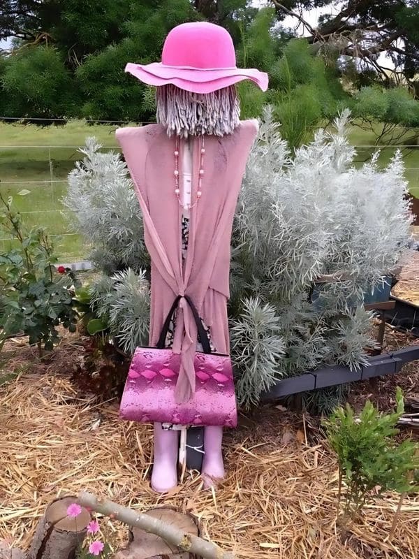 Chic Pink Garden Scarecrow