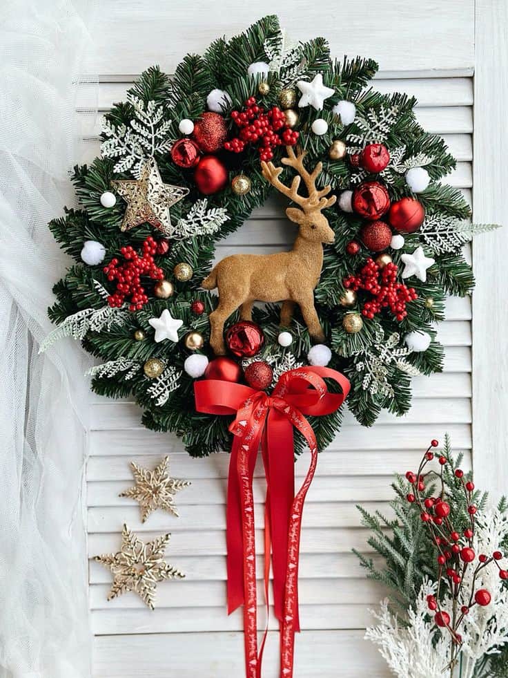 Festive Reindeer Delight Wreath