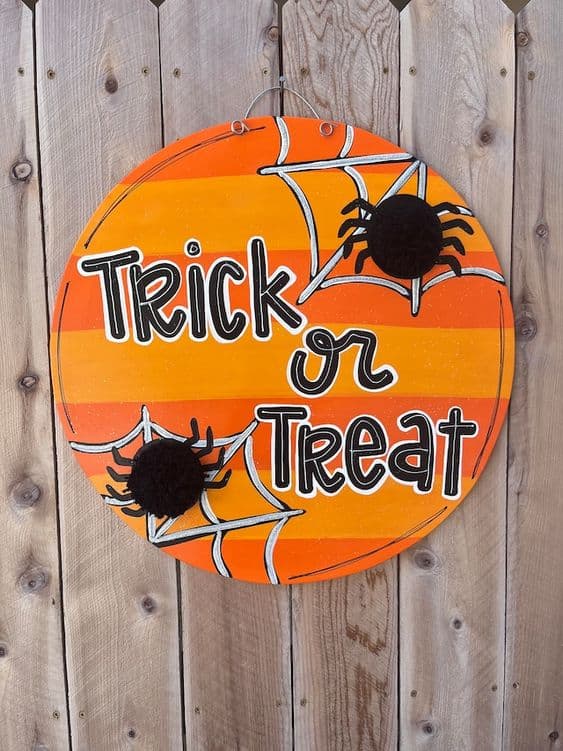 Spooky Spider Pumpkin Sign