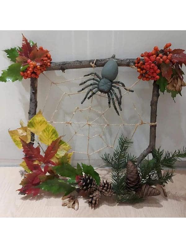 Rustic Autumn Spiderweb Frame